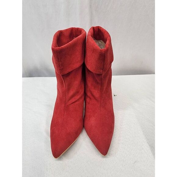 Perphy Pointed Toe Foldable Slip on Stiletto Heels Ankle Boots Womens 7.5 Red - Picture 6 of 9